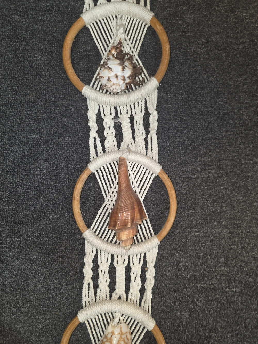 Boho Macramé Wall Hanging with Natural Shells